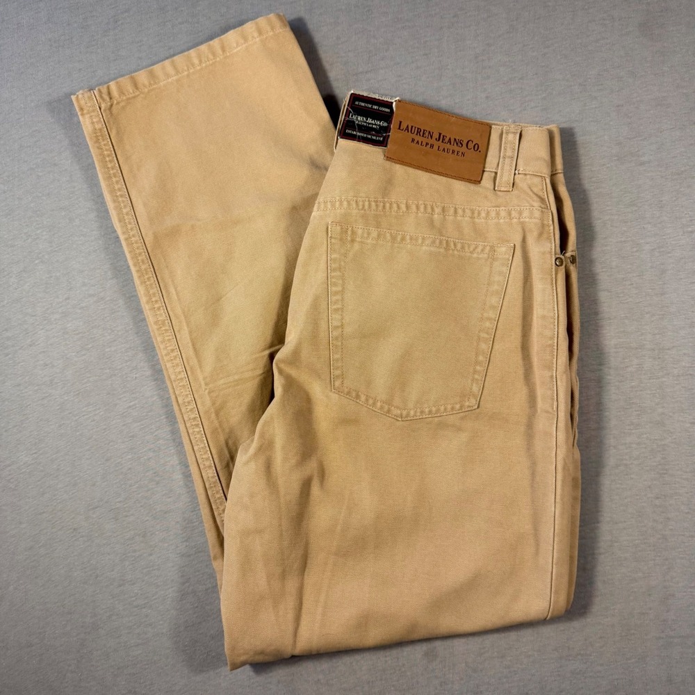 NEW Lauren Ralph Lauren Jeans Co Tan Cotton Canvas Pants Petite 2P Tahiti
